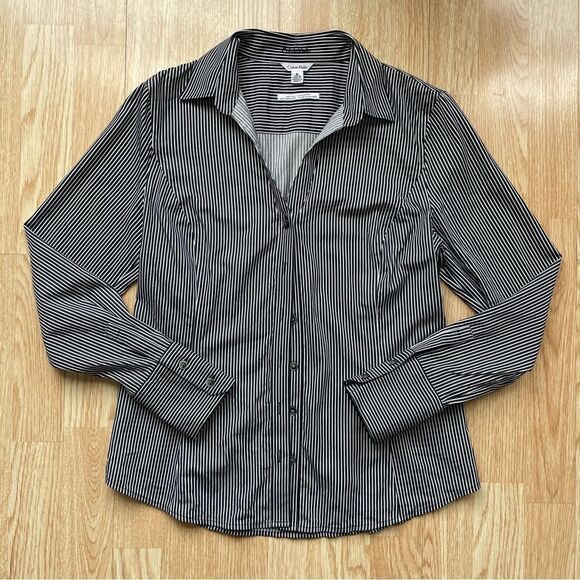 Calvin Klein Women’s Black/White Blouse - Size: Medium - Picture 7 of 8